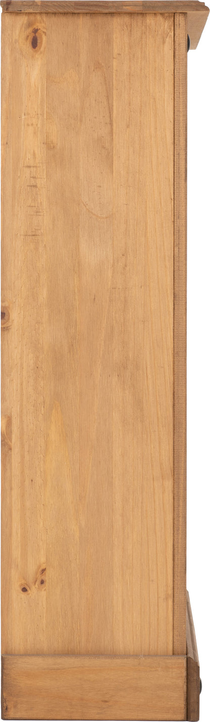 Corona Low Bookcase - Distressed Waxed Pine
