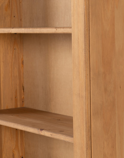 Corona Low Bookcase - Distressed Waxed Pine