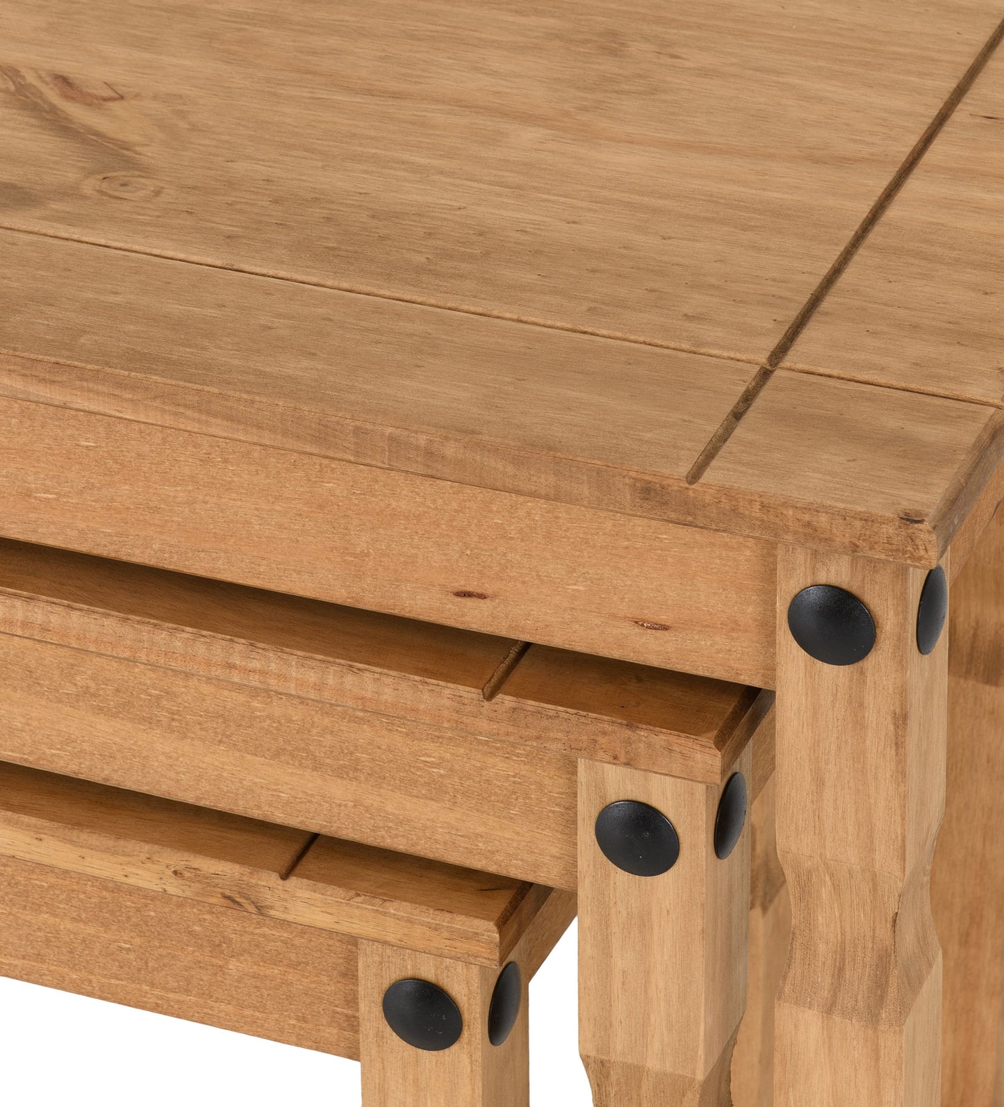 Corona Nest Of Tables - Distressed Waxed Pine