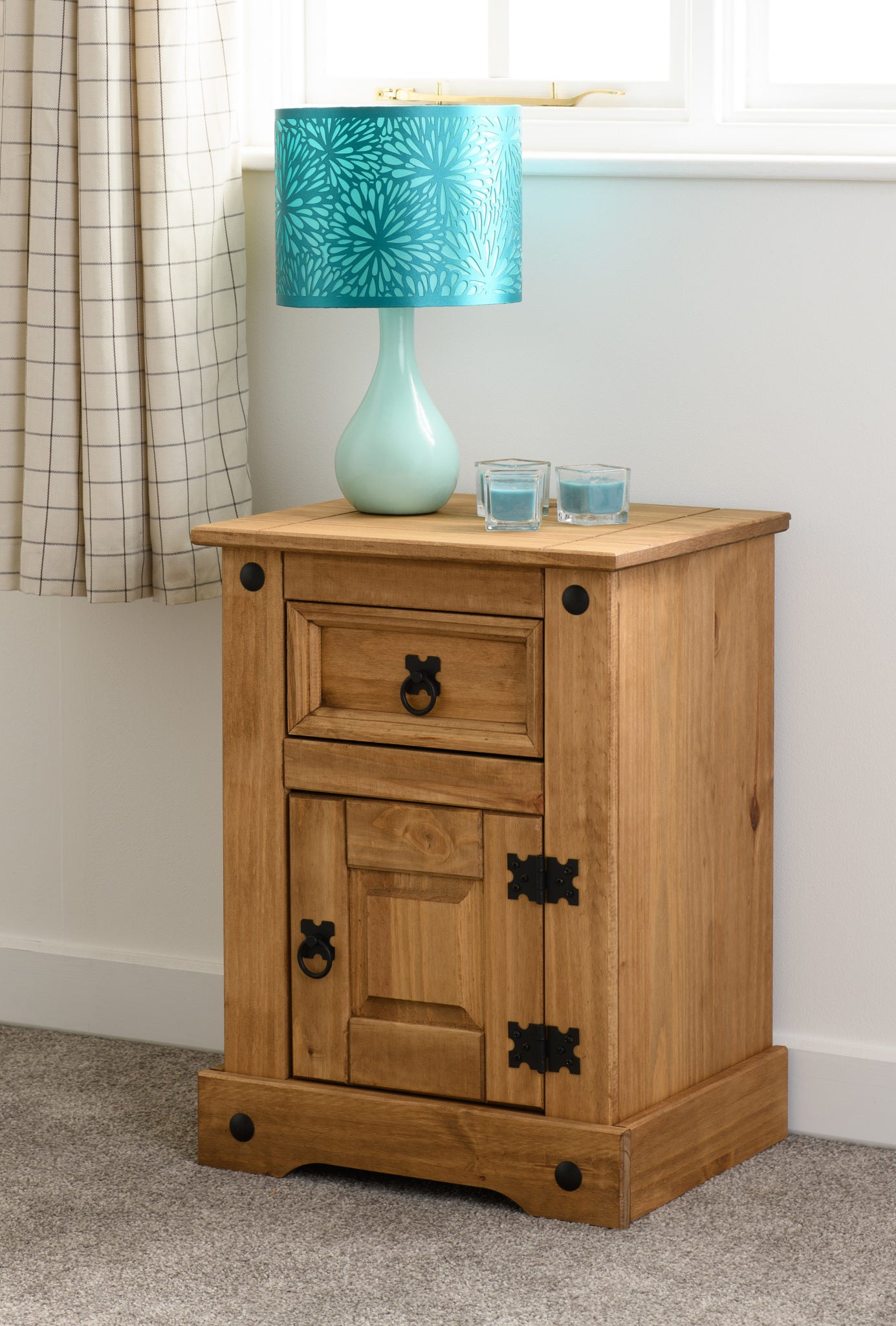 Corona Petite Bedside - Distressed Waxed Pine