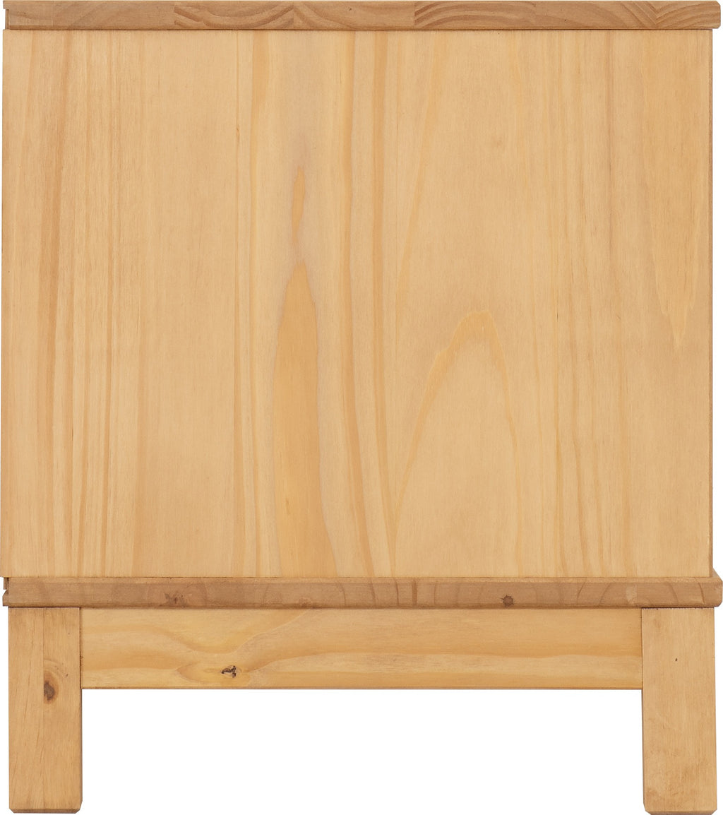 Corona Rattan 1 Door 1 Drawer Tv Unit - Distressed Wax Pine/Rattan Effect