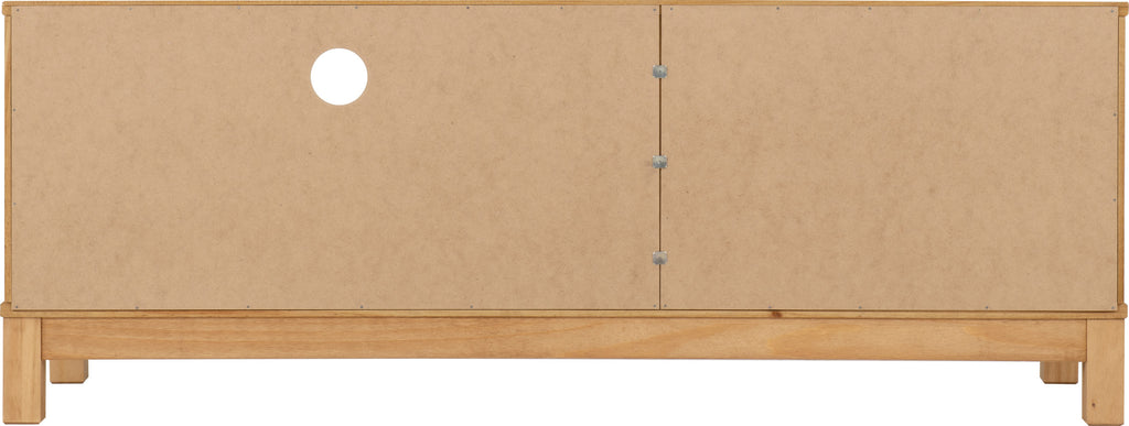 Corona Rattan 1 Door 1 Drawer Tv Unit - Distressed Wax Pine/Rattan Effect