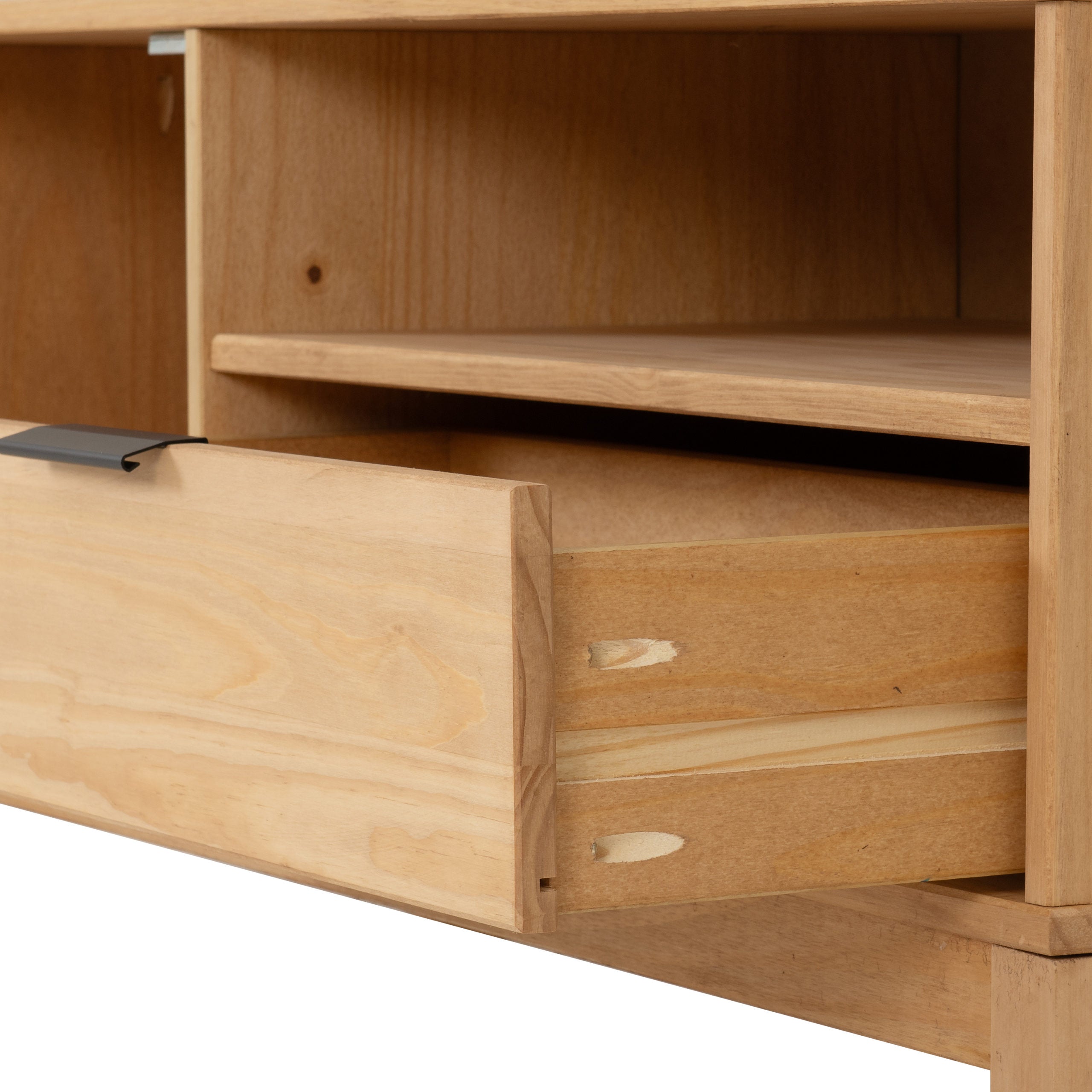 Corona Rattan 1 Door 1 Drawer Tv Unit - Distressed Wax Pine/Rattan Effect