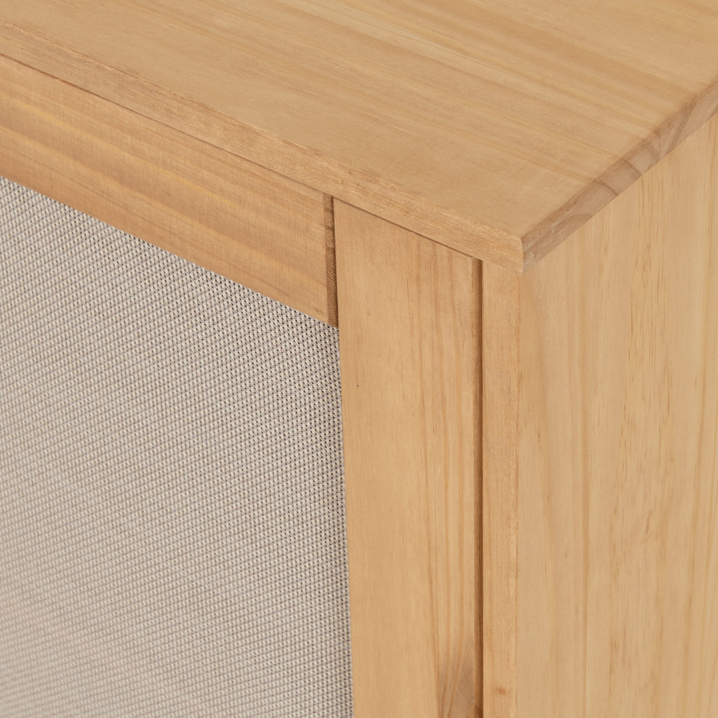 Corona Rattan 2 Door 2 Drawer Sideboard - Distressed Wax Pine/Rattan Effect