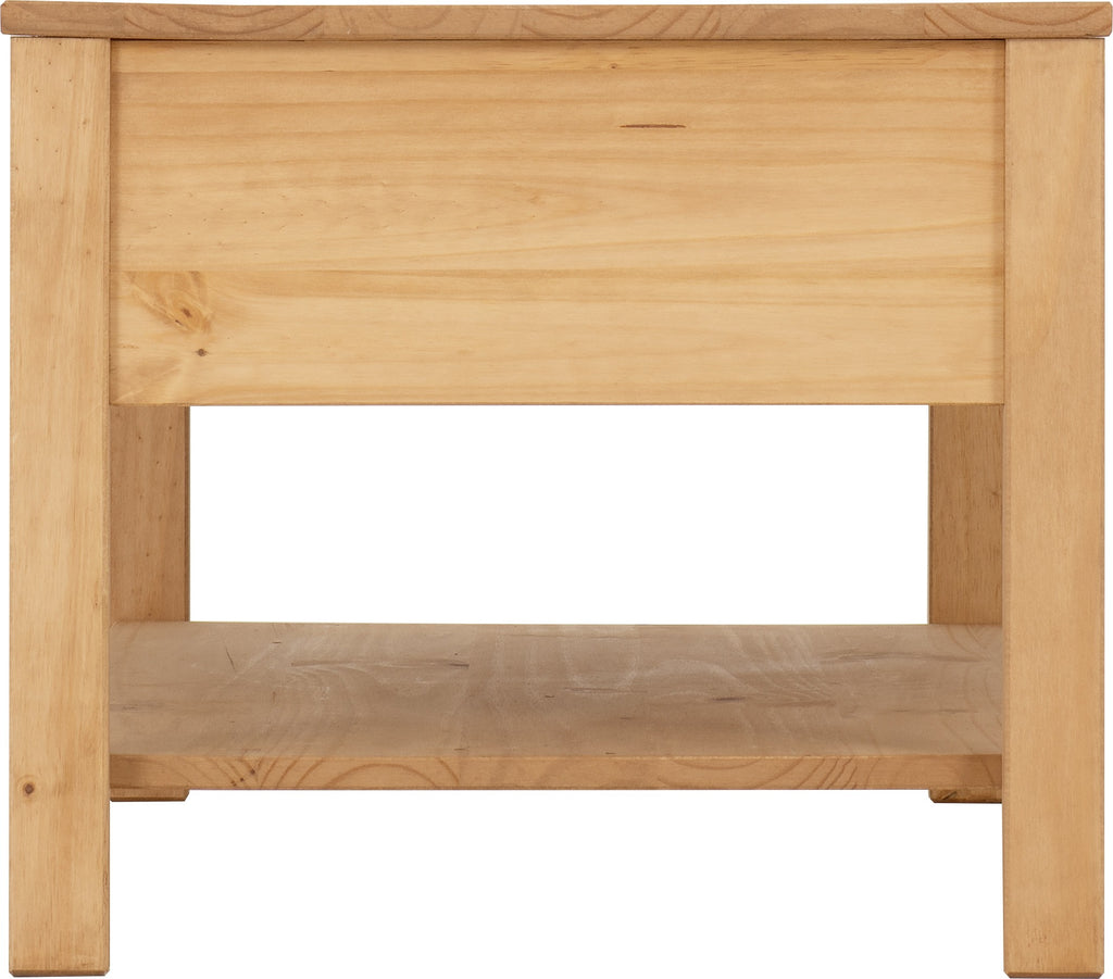 Corona Rattan 2 Drawer Coffee Table - Distressed Wax Pine/Rattan Effect