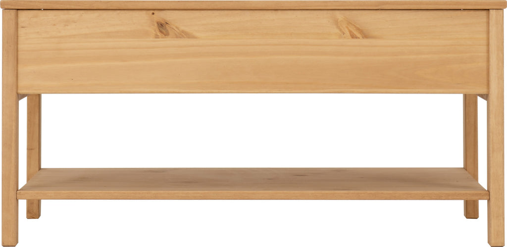 Corona Rattan 2 Drawer Coffee Table - Distressed Wax Pine/Rattan Effect