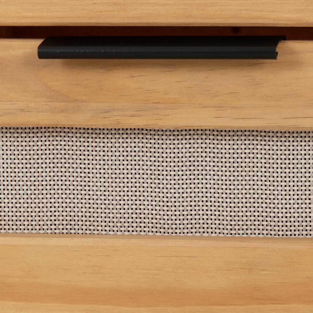 Corona Rattan 2 Drawer Coffee Table - Distressed Wax Pine/Rattan Effect