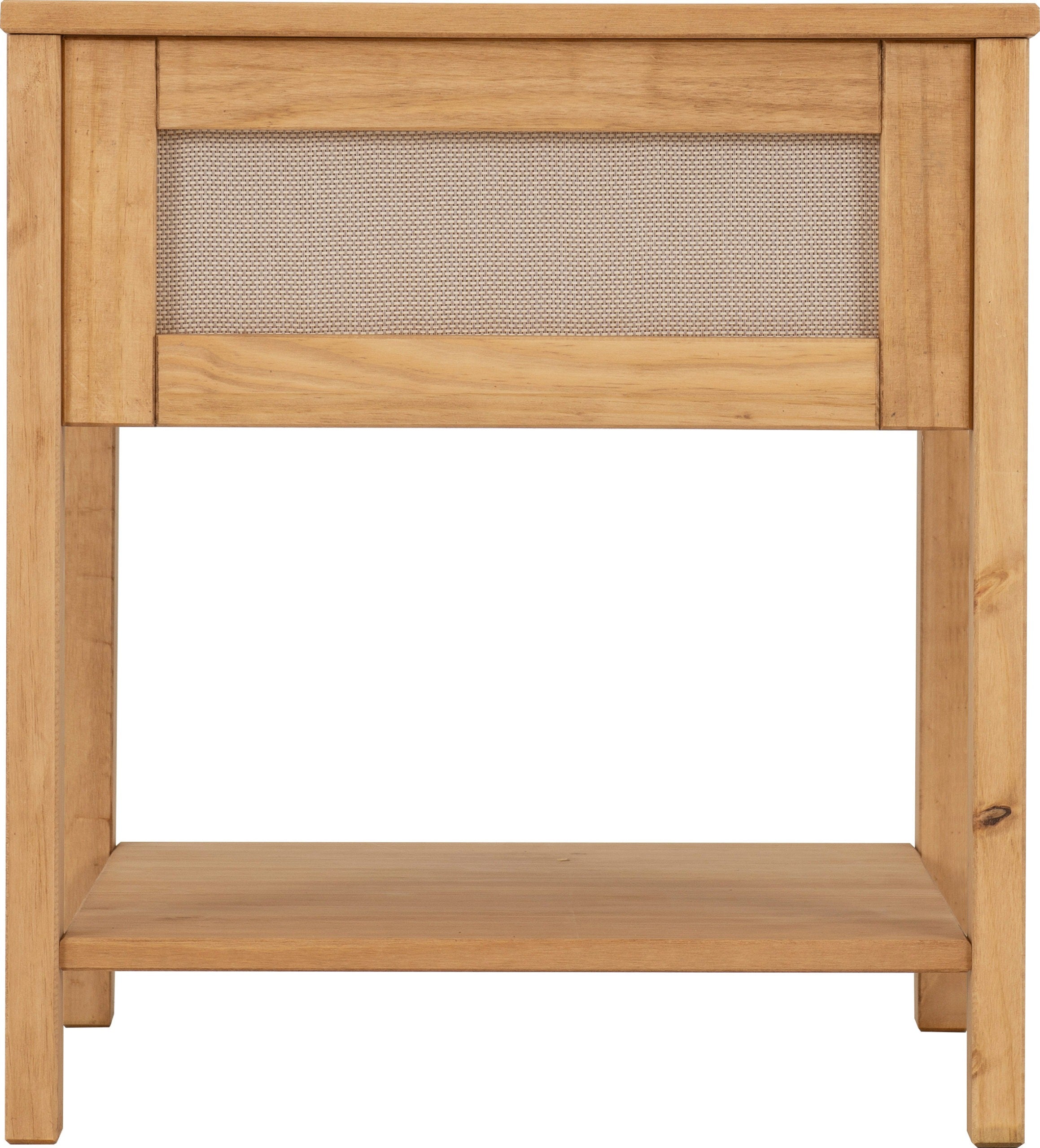 Corona Rattan Side Table - Distressed Wax Pine/Rattan Effect