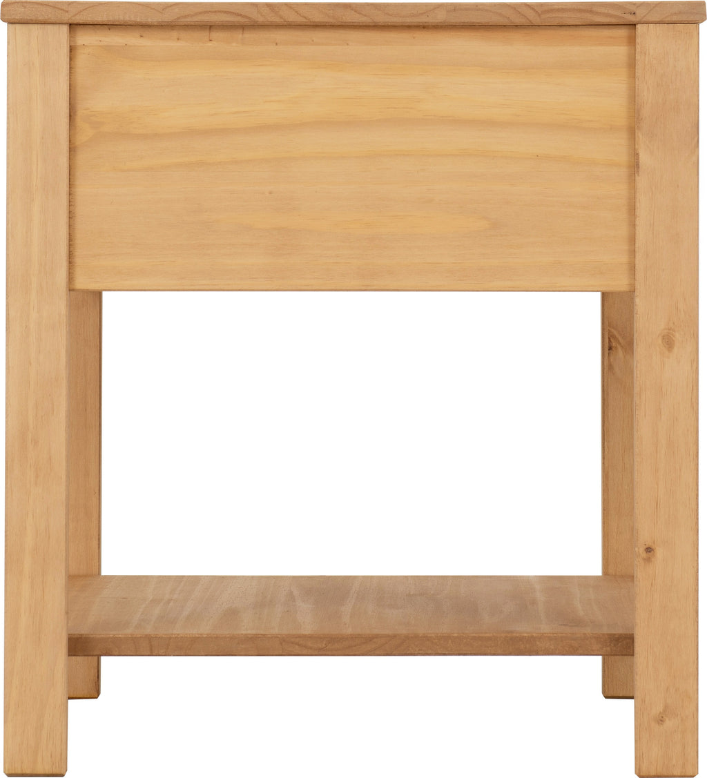 Corona Rattan Side Table - Distressed Wax Pine/Rattan Effect