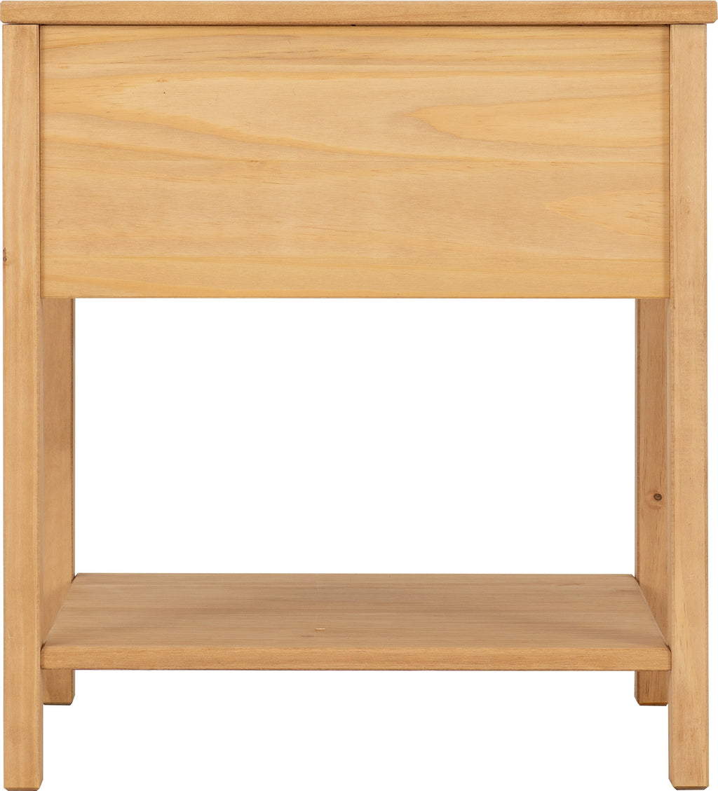 Corona Rattan Side Table - Distressed Wax Pine/Rattan Effect