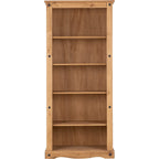 Corona Tall Bookcase - Distressed Waxed Pine