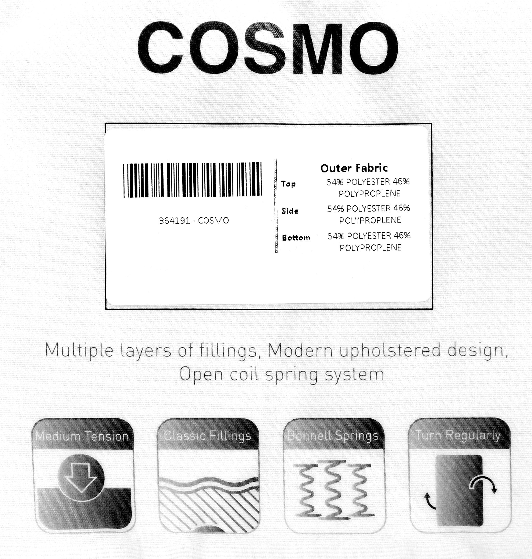 Cosmo 3' Mattress - Cream