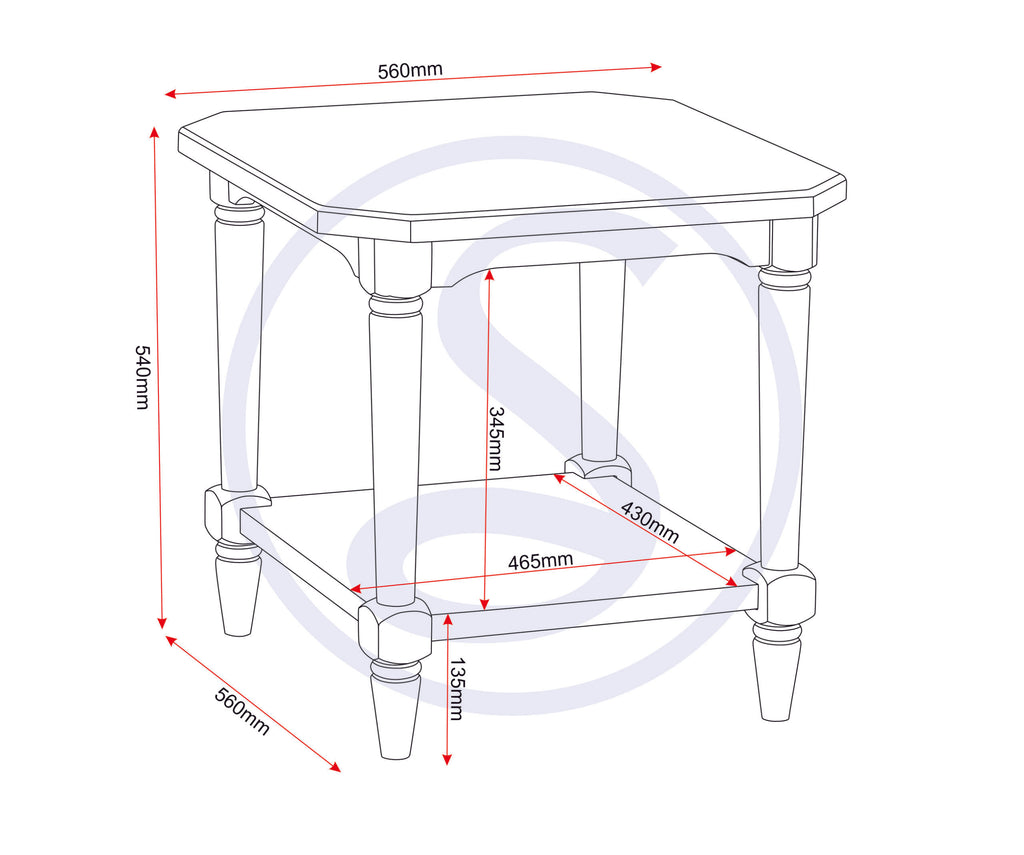 Chantilly Side Table - Antique Cream
