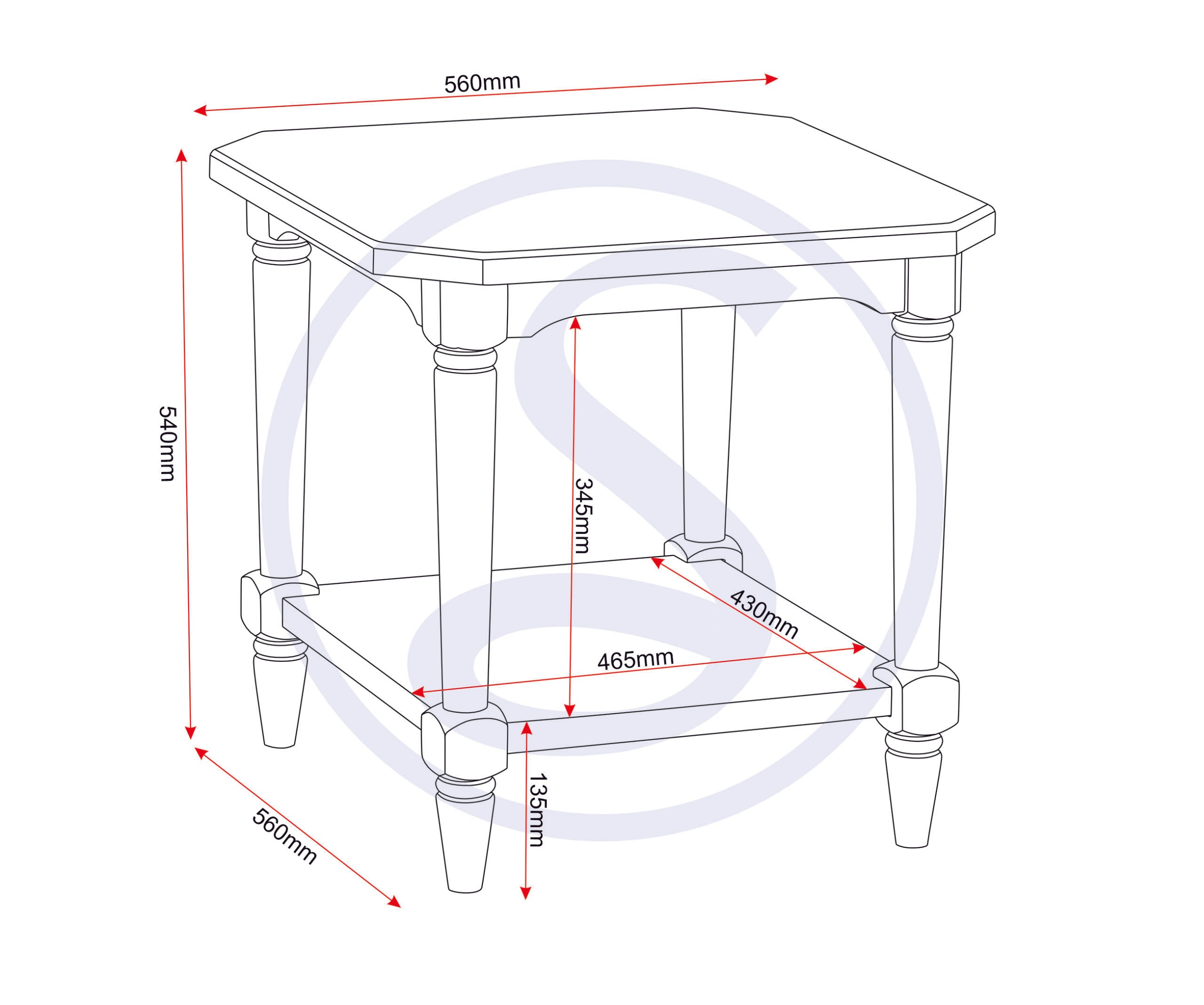 Chantilly Side Table - Antique Cream