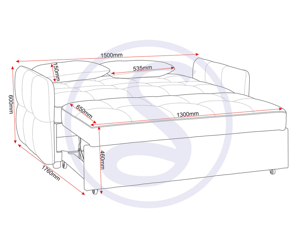 Chelsea Sofa Bed - Blue Fabric