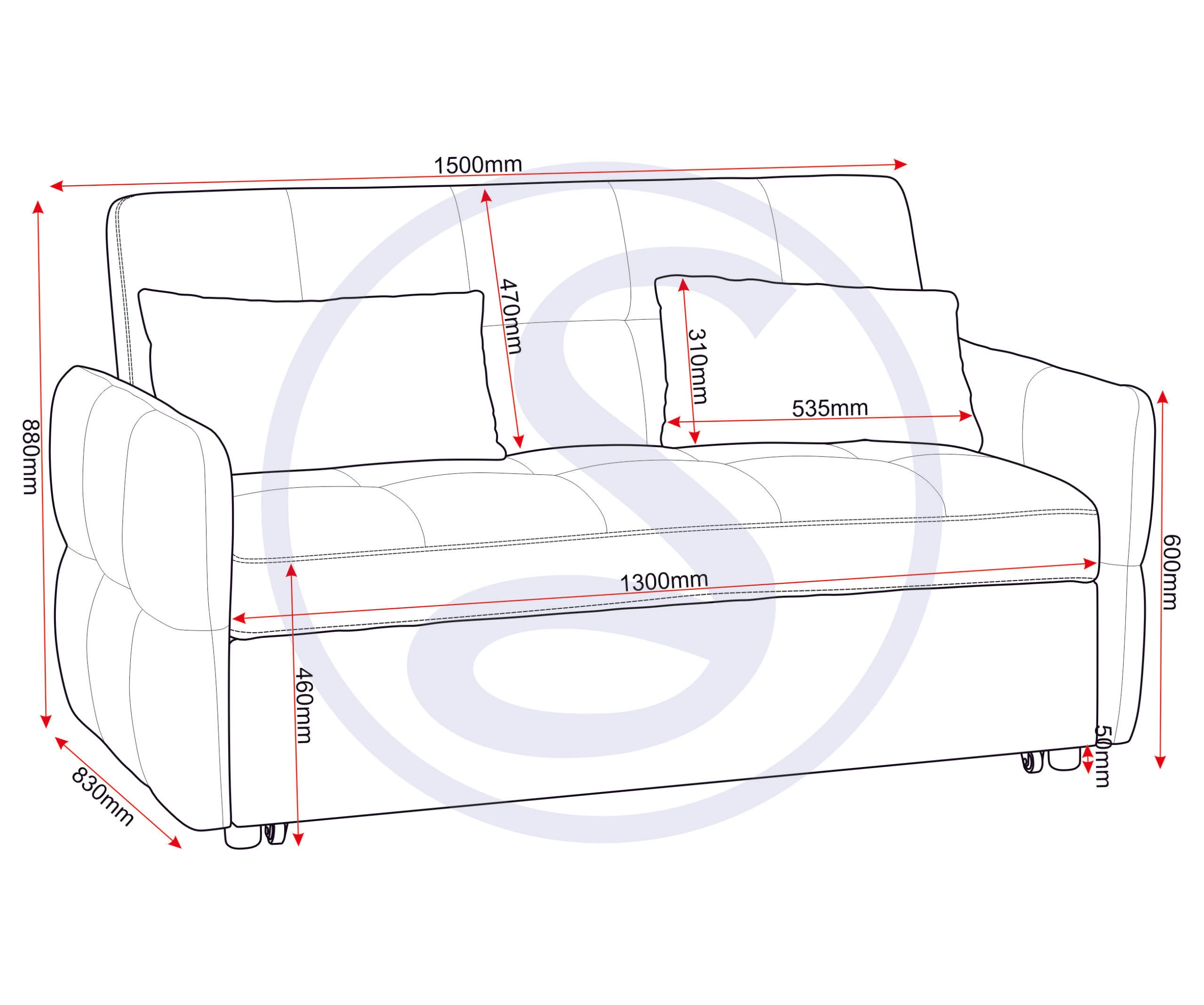 Chelsea Sofa Bed - Blue Fabric