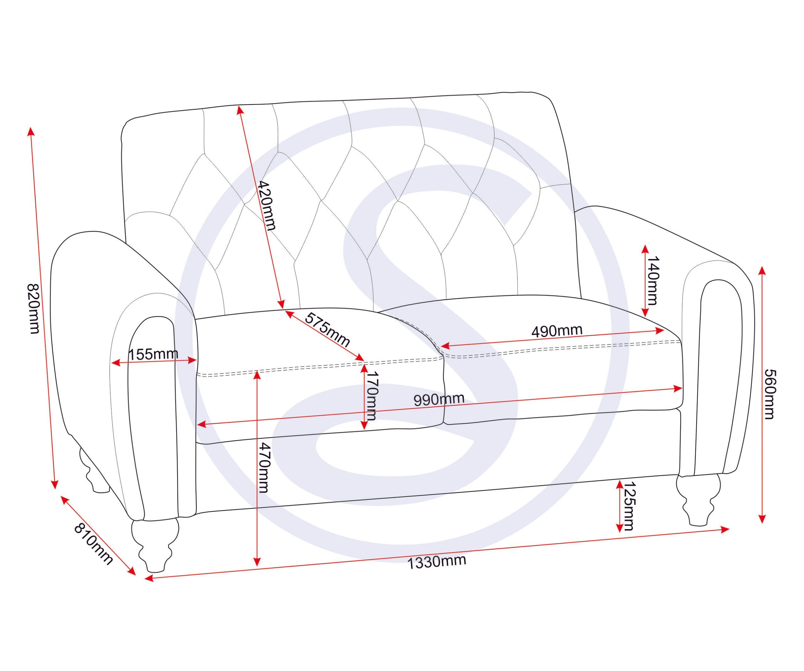 Chester 3+2 Suite - Light Grey Fabric