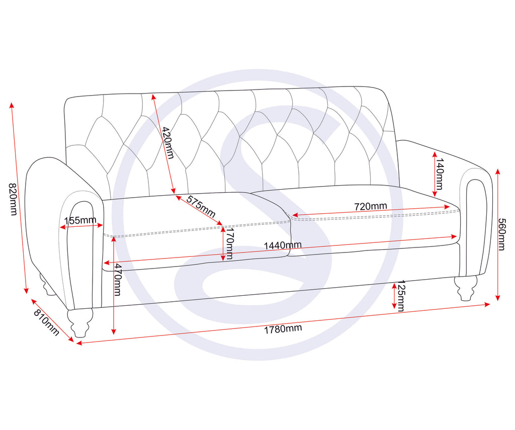 Chester 3+2 Suite - Light Grey Fabric