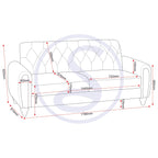 Chester 3+2 Suite - Light Grey Fabric