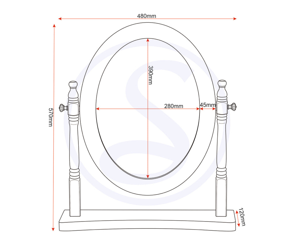 Contessa Dressing Table Mirror - White