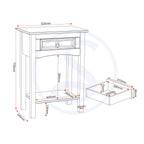 Corona 1 Drawer Console Table - Distressed Waxed Pine