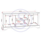 Corona 2 Door Flat Screen Tv Unit - Distressed Waxed Pine