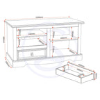 Corona Entertainment Unit - Distressed Waxed Pine/Glass