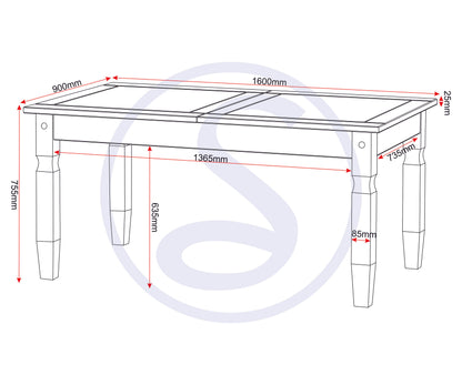 Corona Extending Dining Table - Distressed Waxed Pine