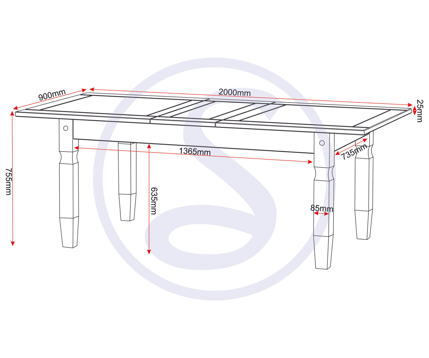 Corona Extending Dining Table - Distressed Waxed Pine