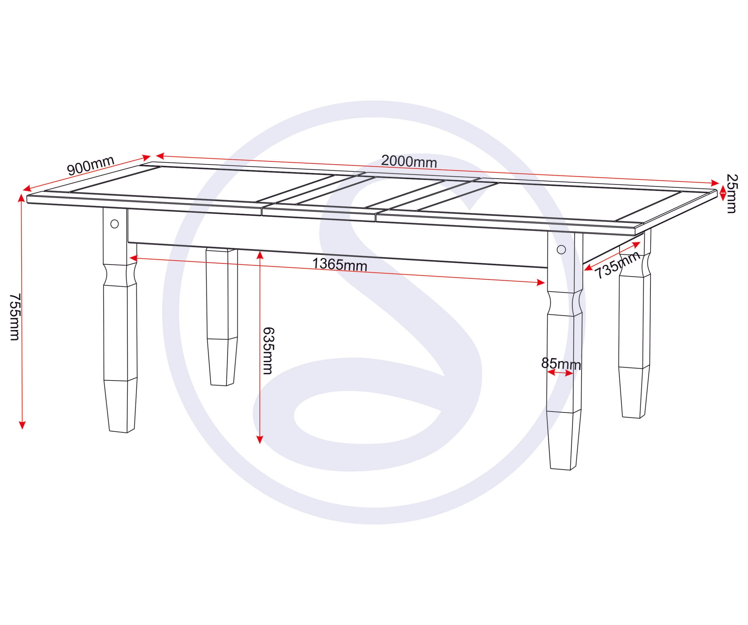 Corona Extending Dining Table - Distressed Waxed Pine