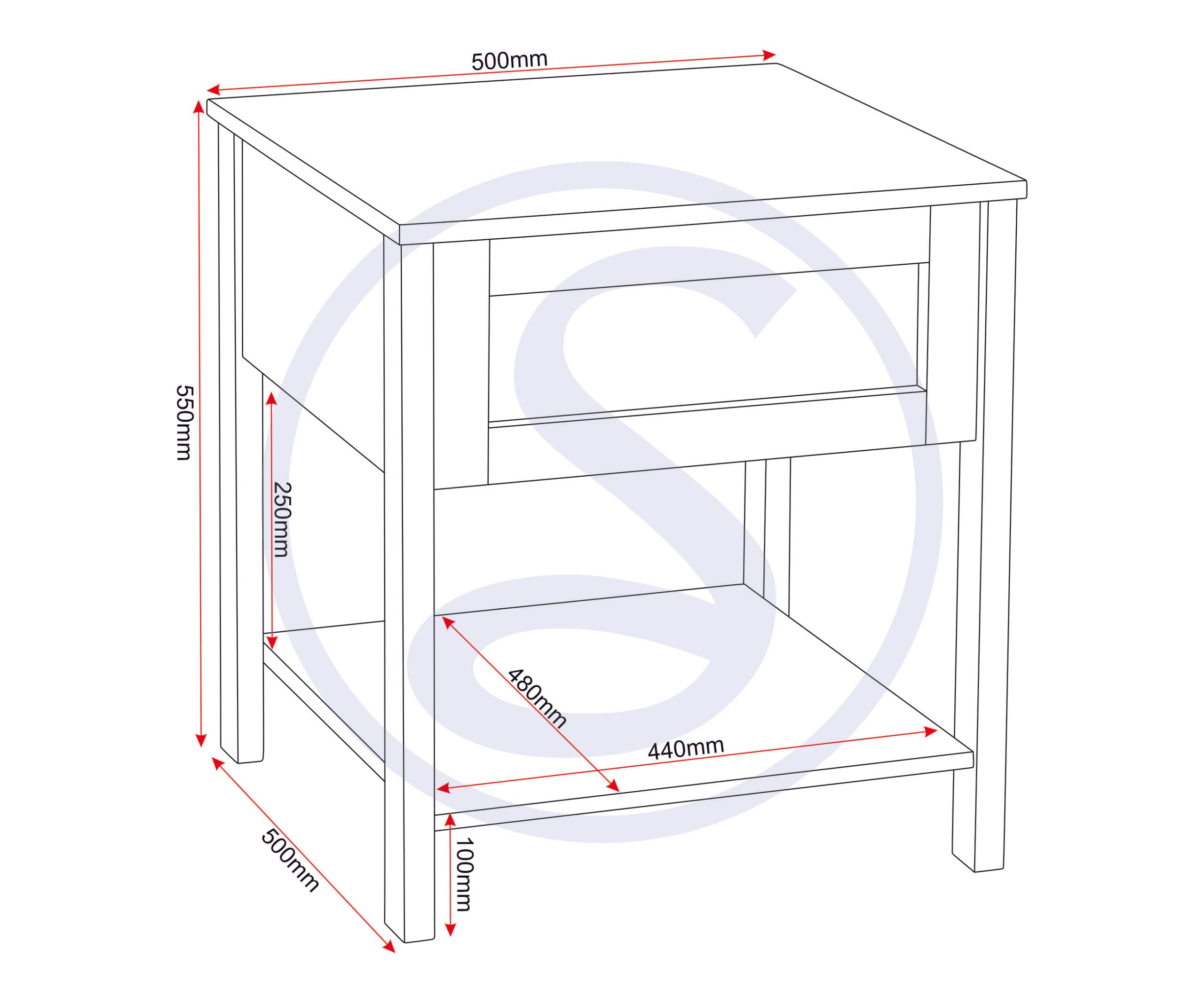 Corona Rattan Side Table - Distressed Wax Pine/Rattan Effect