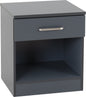 Dakota 1 Drawer Bedside - Dark Grey