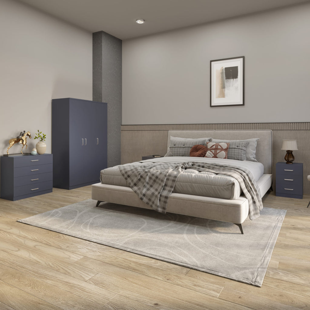 Dakota 3 Door Wardrobe Bedroom Set - Dark Grey