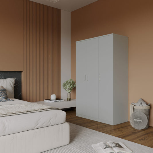Dakota 3 Door Wardrobe - Light Grey