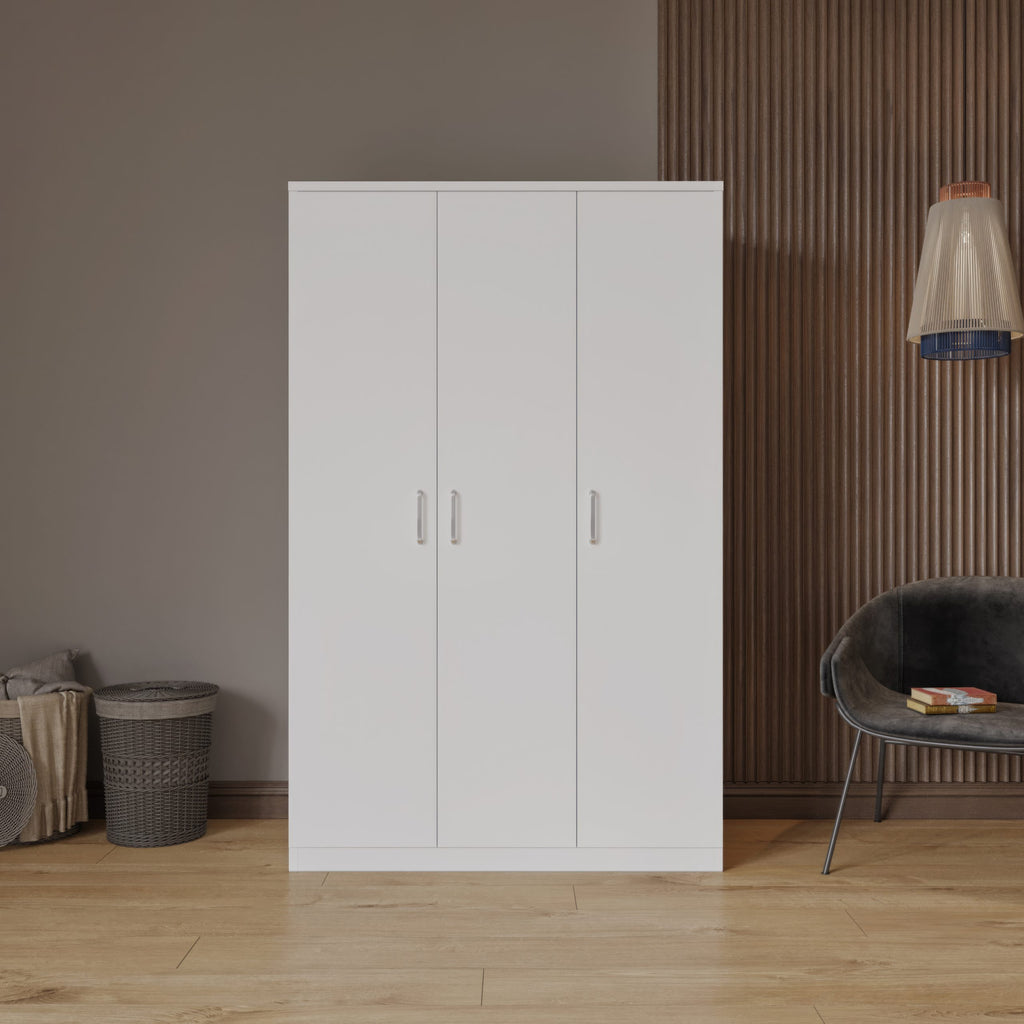 Dakota 3 Door Wardrobe - White