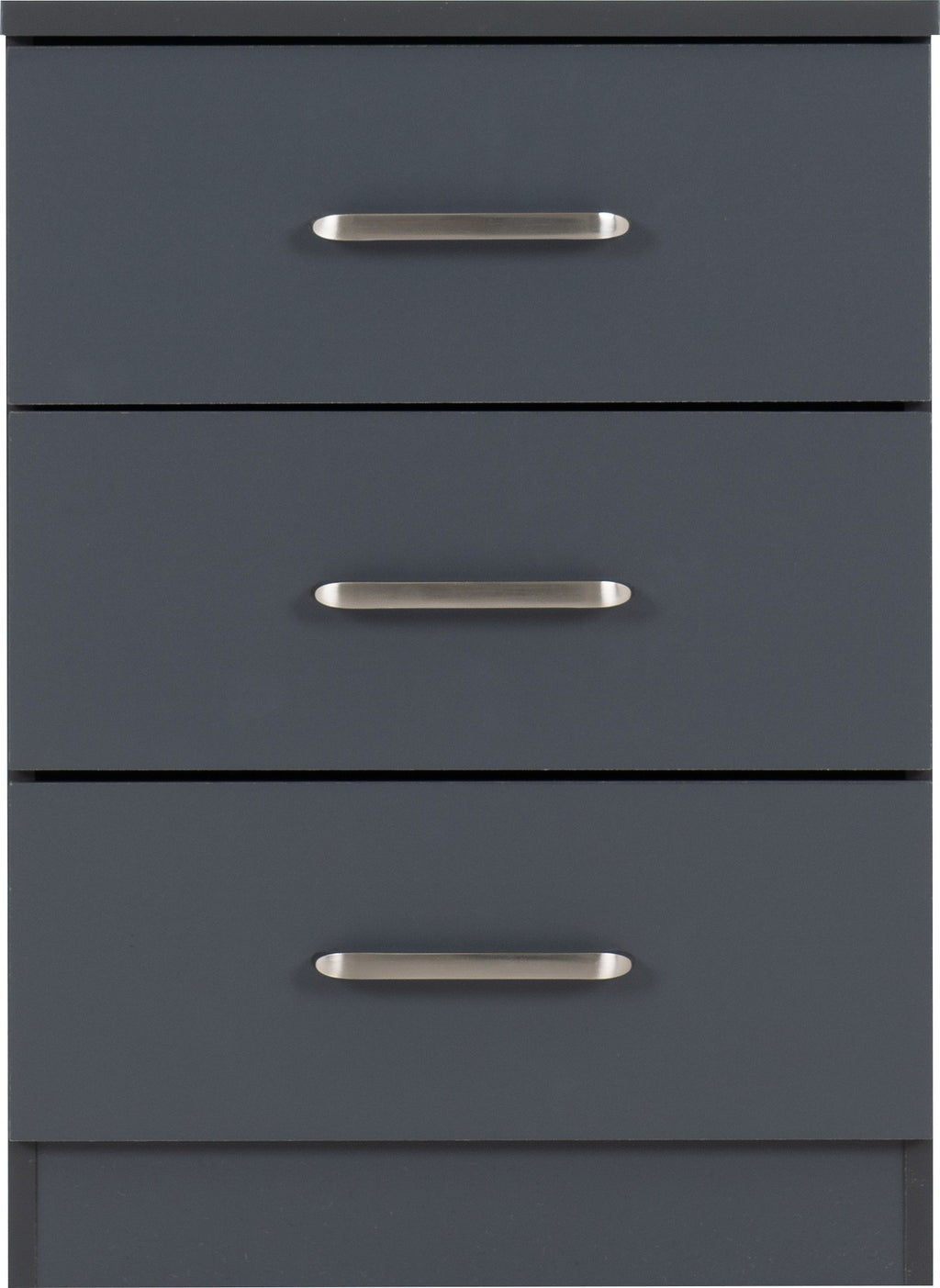 Dakota 3 Drawer Bedside - Dark Grey