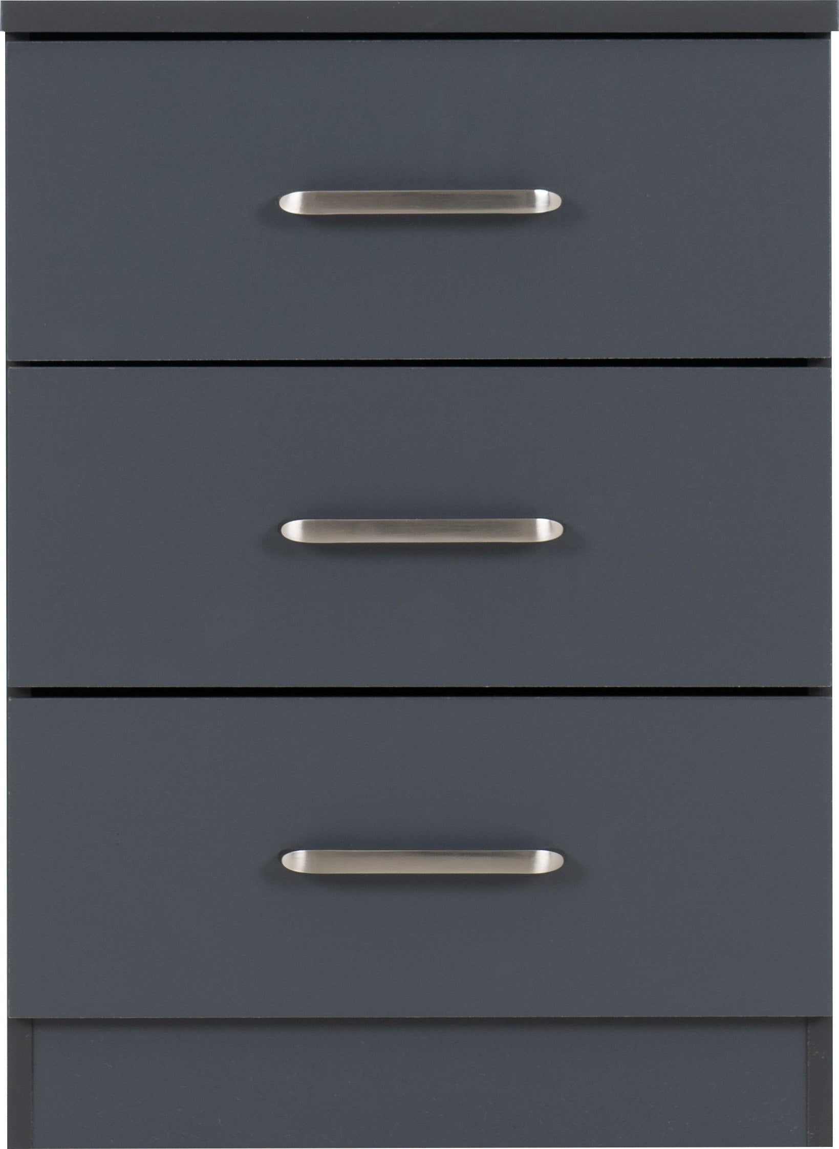 Dakota 3 Drawer Bedside - Dark Grey