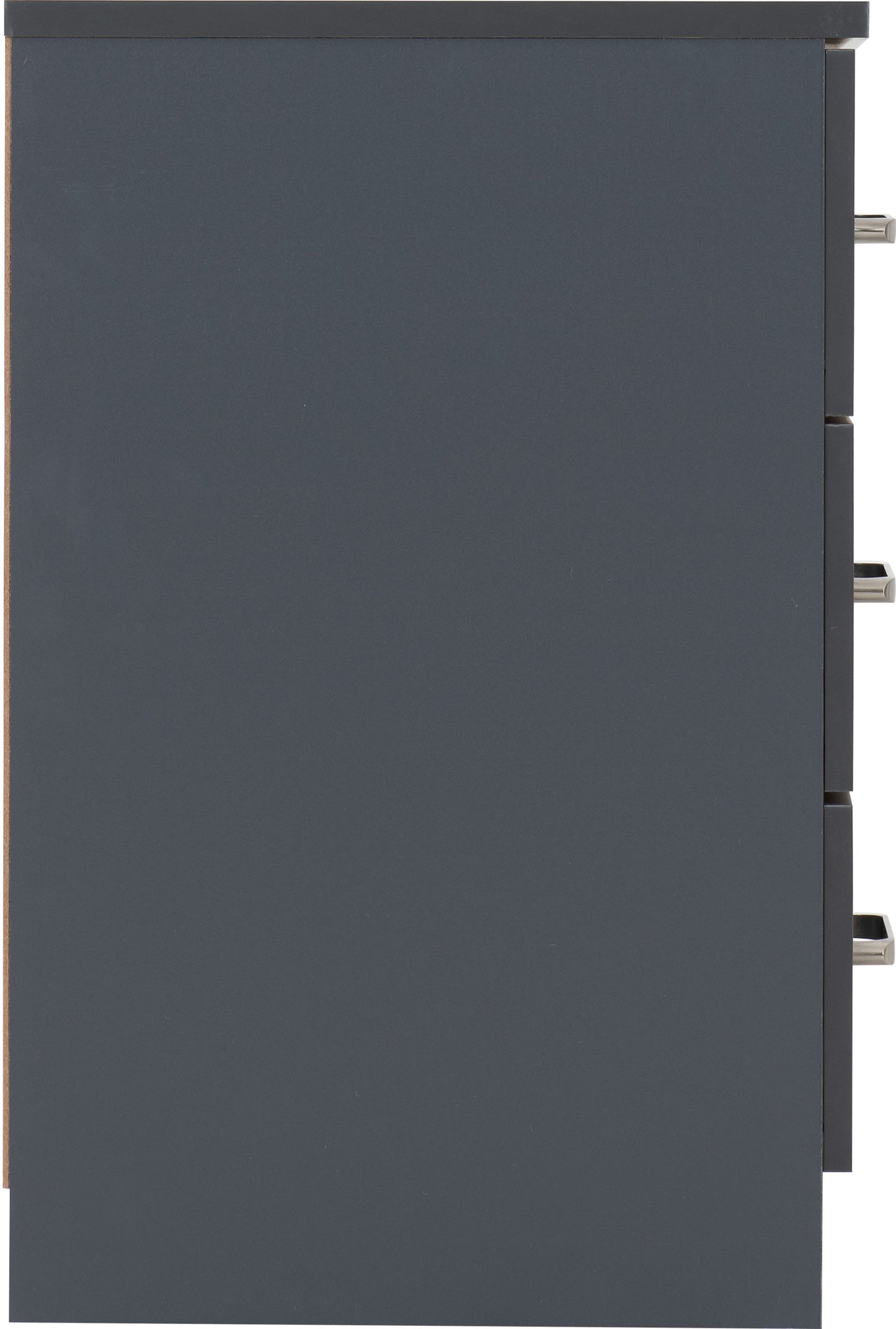 Dakota 3 Drawer Bedside - Dark Grey