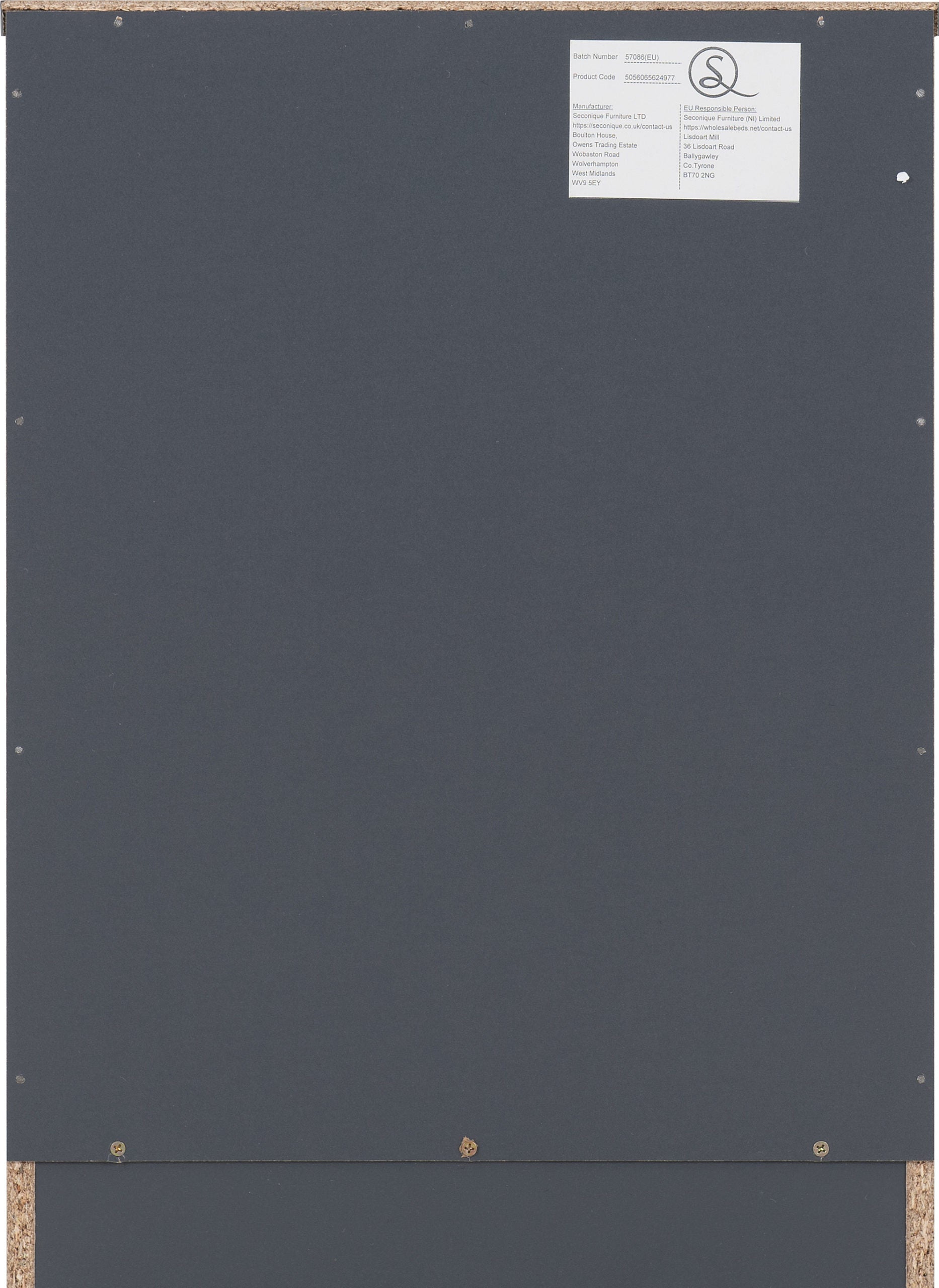 Dakota 3 Drawer Bedside - Dark Grey