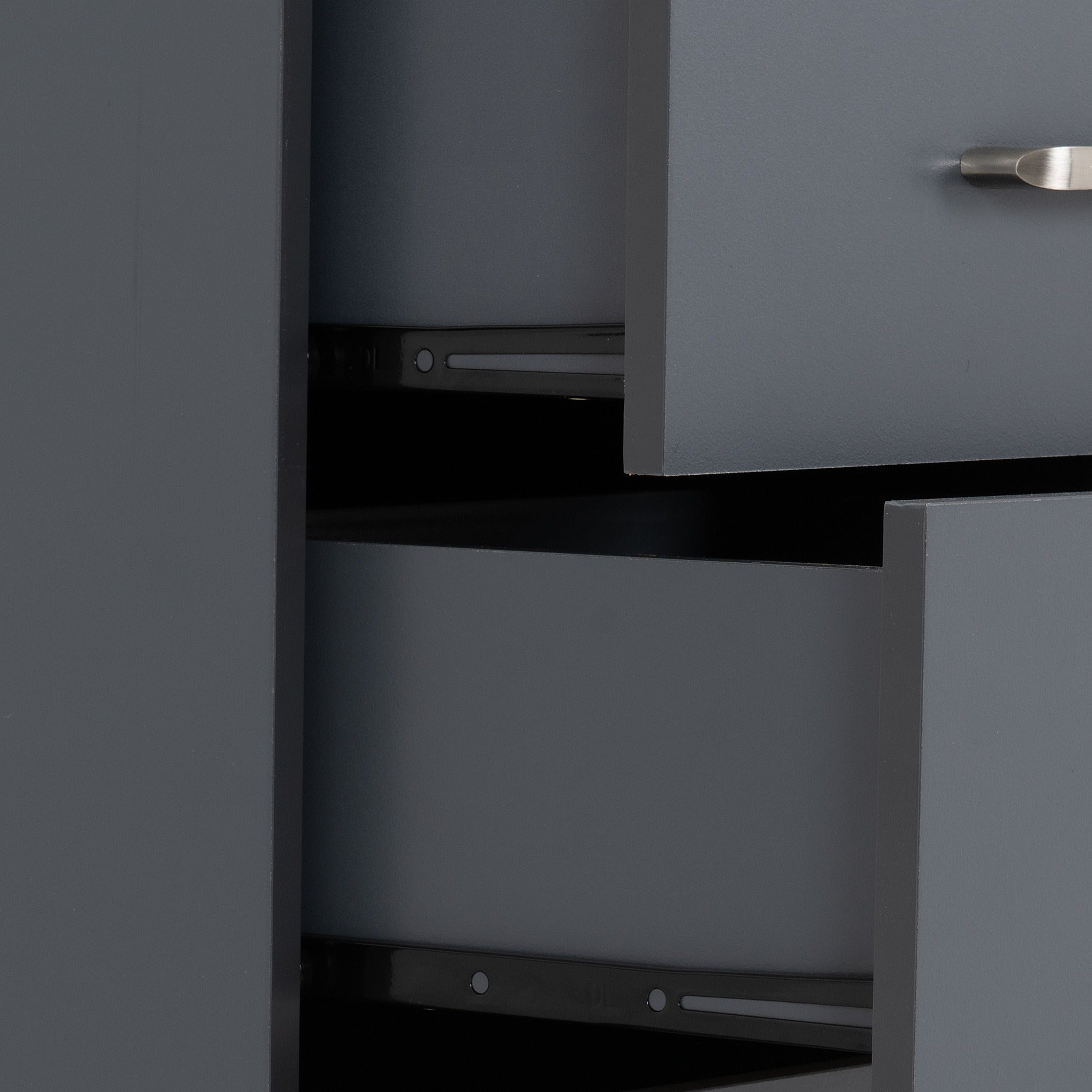 Dakota 3 Drawer Bedside - Dark Grey