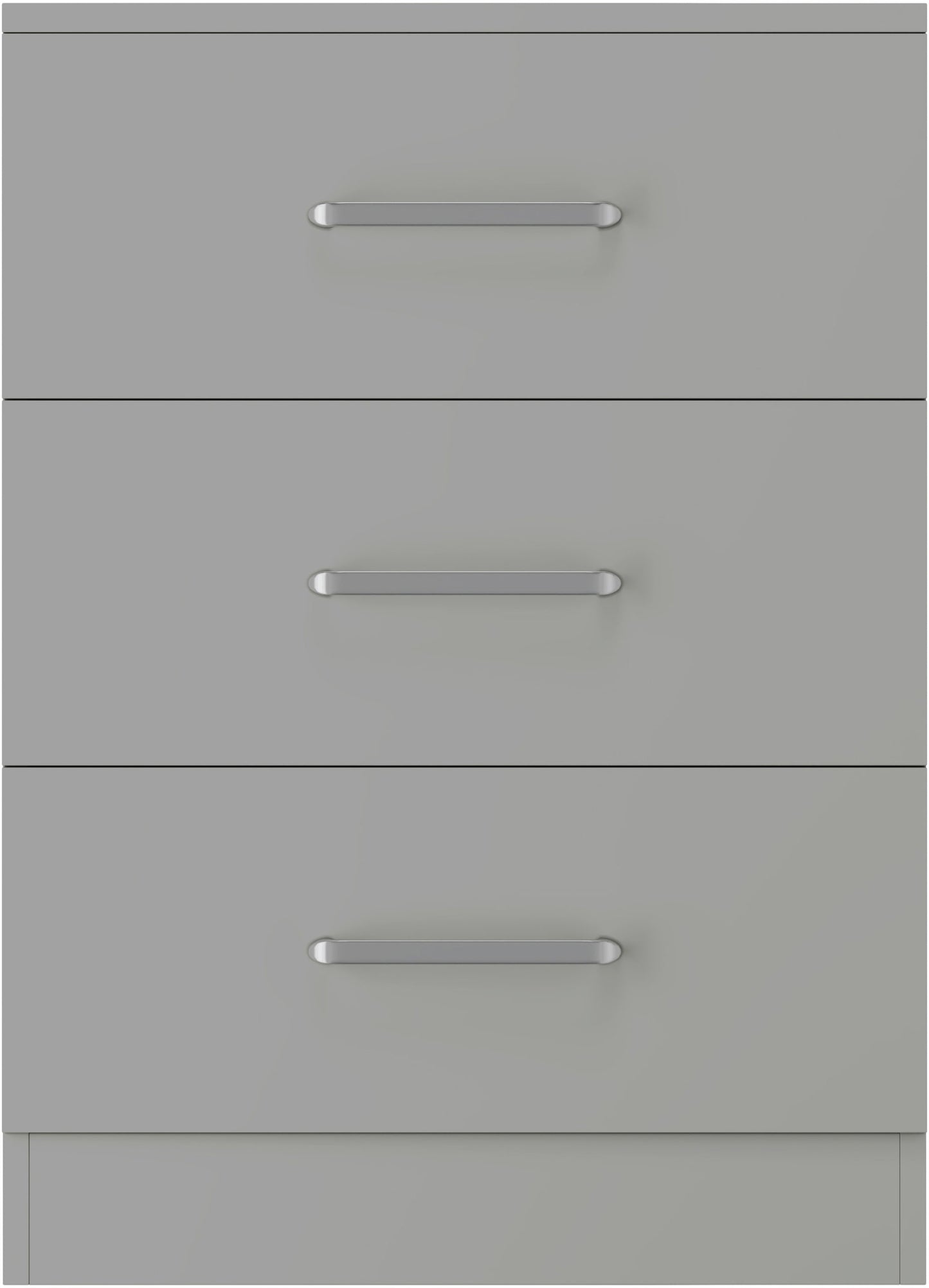 Dakota 3 Drawer Bedside - Light Grey