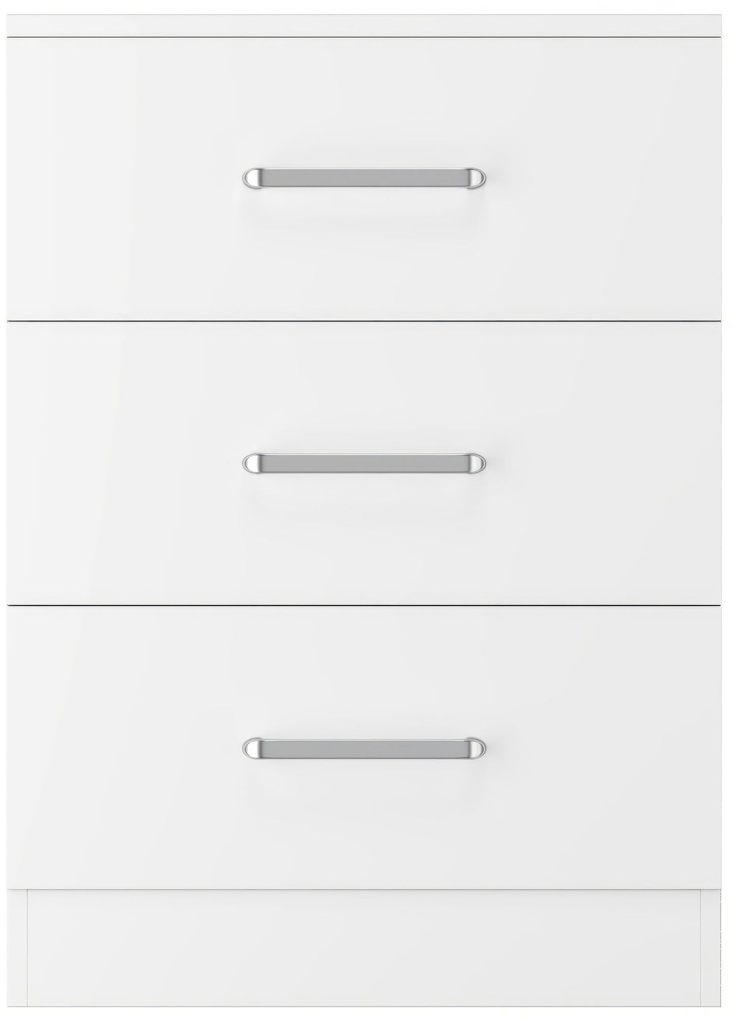 Dakota 3 Drawer Bedside - White