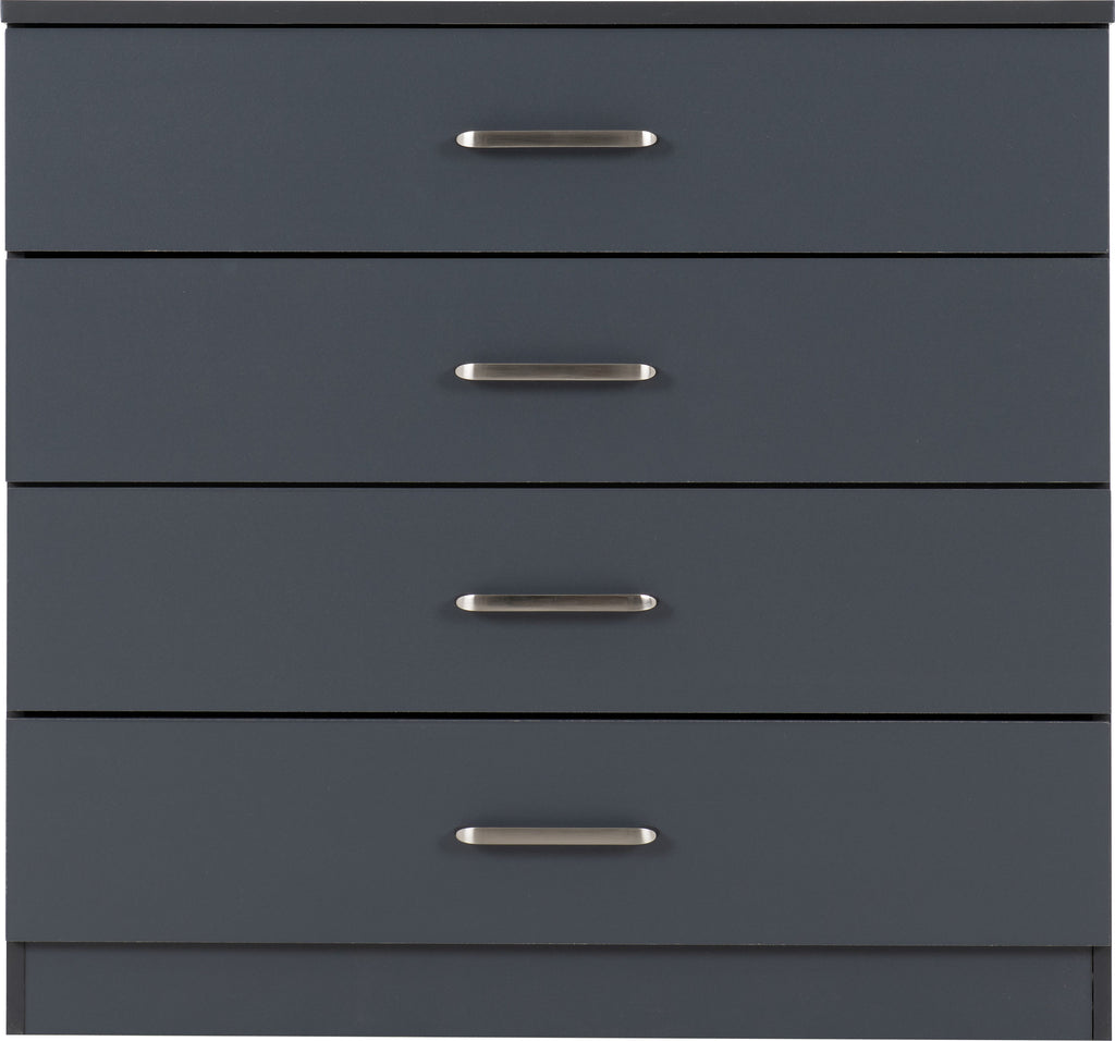 Dakota 4 Drawer Chest - Dark Grey