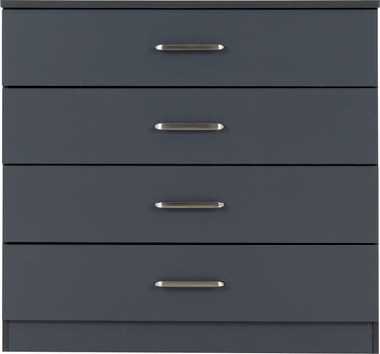 Dakota 4 Drawer Chest - Dark Grey