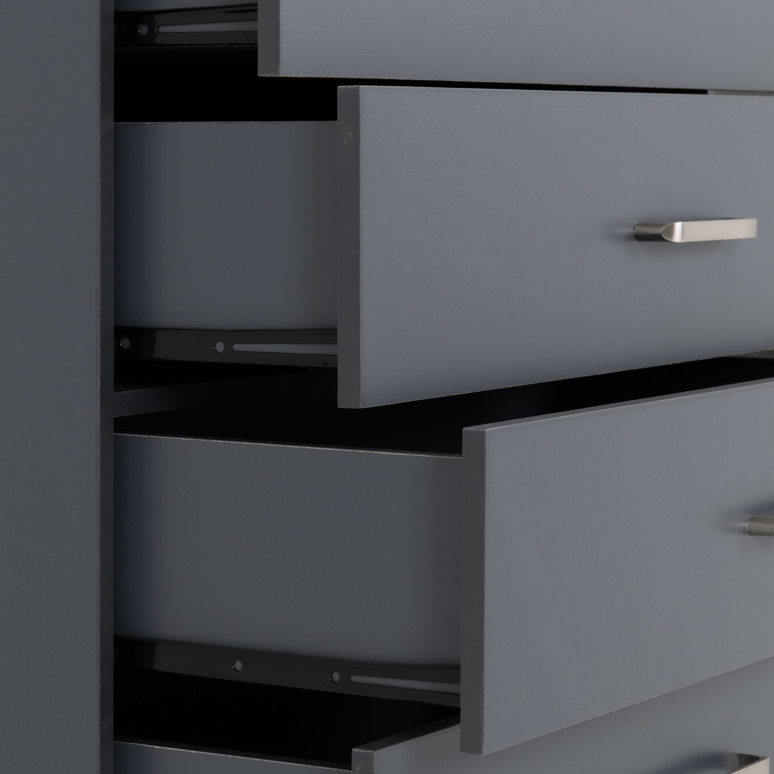 Dakota 4 Drawer Chest - Dark Grey