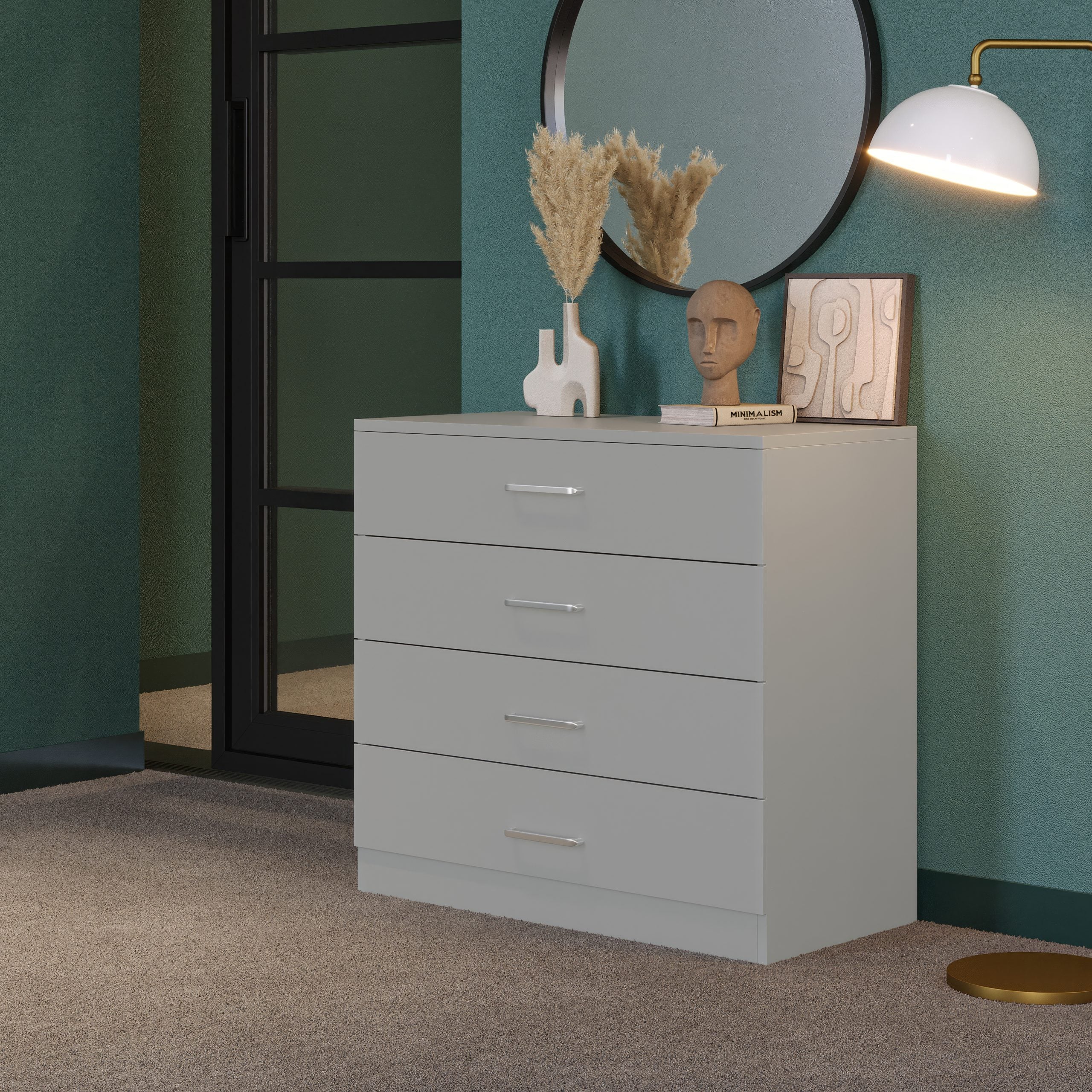 Dakota 4 Drawer Chest - Light Grey