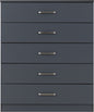 Dakota 5 Drawer Chest - Dark Grey