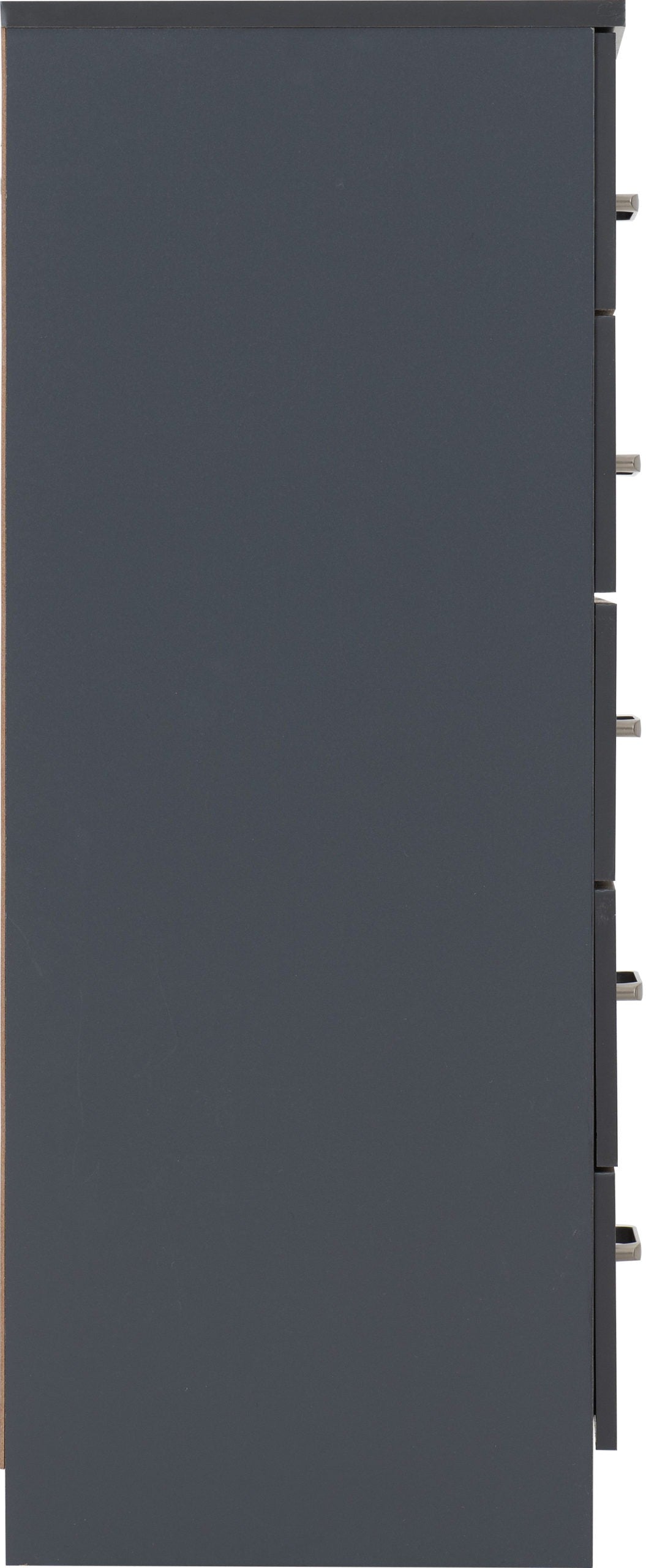 Dakota 5 Drawer Chest - Dark Grey