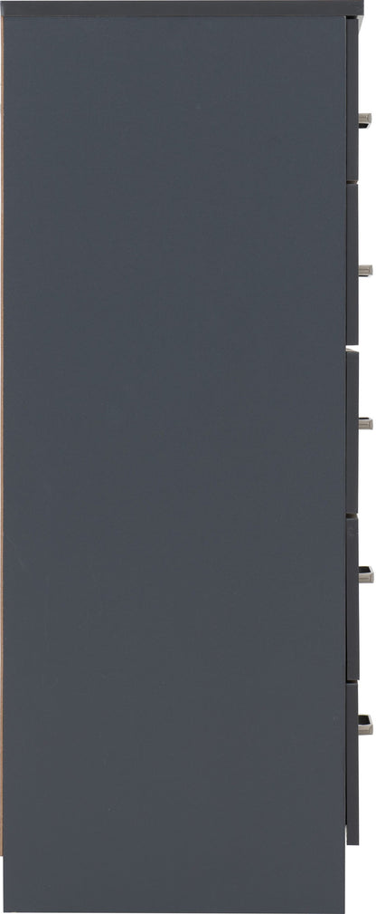 Dakota 5 Drawer Chest - Dark Grey