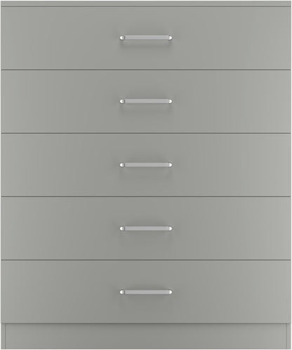 Dakota 5 Drawer Chest - Light Grey
